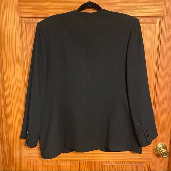 Kasper Embellished 100% Wool Zip Up Snap Button Detail Blazer Work Coat - Picture 7 of 7